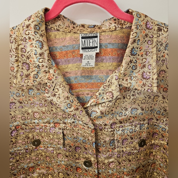 Gold Brocade - Christine Thomson Modern Jean Style Jacket - NWOT - L - Picture 6 of 11